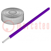 Leiding; koord; Cu; 0,04mm2; PVC; violet; 60V; 10m; 1x0,04mm2