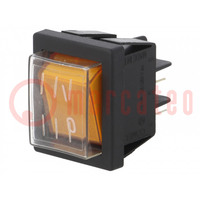 ROCKER; SPST; Pos: 2; ON-OFF; 16A/250VAC; orange; 40; max.125°C