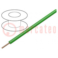 Wire; 0.2mm2; solid; Cu; PVC; green; 60V; 100m; 1x0.2mm2