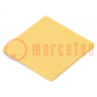 Heat transfer pad: silicone; L: 25.4mm; W: 25.4mm; golden; Thk: 2mm