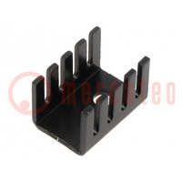 Heatsink: extruded; U; TO220; black; L: 19.1mm; W: 13.2mm; H: 12.7mm