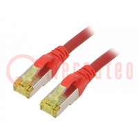 Patch cord; S/FTP; 6a; koord; Cu; LSZH; rood; 0,5m; 26AWG