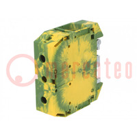 Złączka: szynowa; 35÷120mm2; tory: 1; zaciski: 2; żółto-zielony