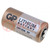Battery: lithium; 3V; CR123A,CR17345; non-rechargeable; 1pcs.