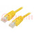 Patch cord; U/UTP; 5e; linka; CCA; PVC; żółty; 1,5m; 26AWG