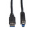 ROLINE Câble USB 3.2 Gen 1 Type A-B, noir, 0,8 m