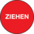 Hinweisschild - ZIEHEN, Rot, 10 cm, Folie, Selbstklebend, B-7541, Einseitig