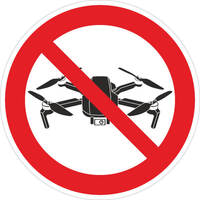 SafetyMarking Verbotsschild - Verbotszeichen Drohnen verboten, Durchm.: 20,0 cm Aluminium geprägt
