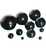 DIN 319 16x4 Kunststoff, schwarz, Bedienelement-Buchse aus Messing (Sterngriff), E Kugelknöpfe, schwarz, E mit Gewindebuchse
