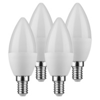 LED-Lampe in Kerzenform MÜLLER-LICHT LED Kerzenform Ersetzt 40 W, Plastik, E14, 5.5 W, Weiß, 4er Set, 4 Einheiten