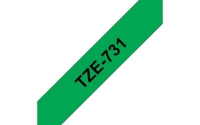 TZe-Schriftbandkassetten TZe-731, schwarz auf grün Bild1