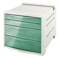 Schubladenbox Colour'Breeze, PS, 4 Schubladen, hellgrau/grün