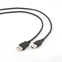 Gembird 3m USB 2.0 A M/FM USB-kabel USB A Zwart