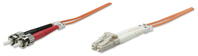 Intellinet Glasfaser LWL-Anschlusskabel, Duplex, Multimode, LC/ST, 50/125 µm, OM2, 5 m, orange