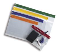 Snopake "Zippa Bag S" Assorted Colour Packs, A4 Assorted Kunststoff Transparent