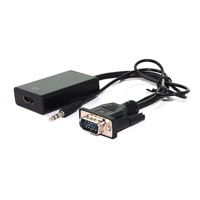 Value 12.99.3117 adapter kablowy 0,15 m HDMI Typu A (Standard) VGA (D-Sub) + 3.5mm Czarny