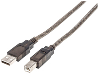 Manhattan USB-A to USB-B Cable, 15m, Male to Male, Active, Black, 480 Mbps (USB 2.0), Built-in Chipset With Amplification, Equivalent to USB2HAB50AC, Hi-Speed USB, Three Year Wa...