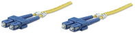 Intellinet Glasfaser LWL-Anschlusskabel, Duplex, Singlemode, SC/SC, 9/125 µm, OS2, 1 m, gelb