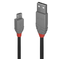 Lindy 36730 USB Kabel 0,2 m USB 2.0 USB A Micro-USB B Schwarz, Grau