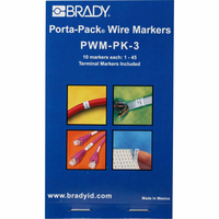 Brady PWM-PK-3 kabelmarker Zwart, Wit