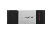Kingston Technology DataTraveler 80 USB flash meghajtó 64 GB USB C-típus 3.2 Gen 1 (3.1 Gen 1) Fekete, Ezüst