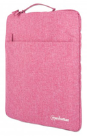 Manhattan Seattle Notebook Sleeve 15,6", Schutzhülle für Notebooks bis zu 15,6", Top Load, Premiumpolsterung, wasserfest, ein Innenfach, ein Frontfach, pink