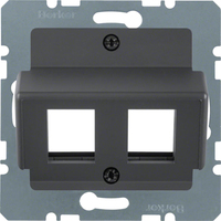 Berker Zentralplatte für Krone Modular Jacks Zentralplattensystem anthrazit matt/samt