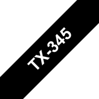 Brother TX-345 Etiketten erstellendes Band Weiss auf Schwarz