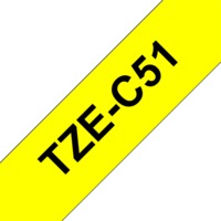 BROTHER szalag TZe-C51, Fluoreszkáló sárga alapon Fekete, Laminált, 24mm 0.94", 5 méter