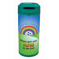 Continental Paper Recycling Bin - 52 Litre - Plastic Liner - Notepad Style Graphics