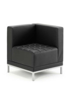 Infinity Modular Corner Unit Sofa Chair Black Soft Bonded Leather