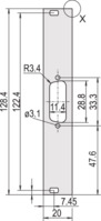 U-Profil, Frontplatte, schirmbar, D-Sub-Ausbruch,3 HE, 4 TE, 1 x 15 Pin