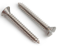3.9 X 25 SLOT COUNTERSUNK SELF TAPPING SCREW DIN 7972C A2 STAINLESS STEEL