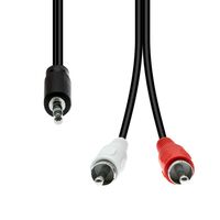3-Pin to 2 x RCA Cable M-M , Black 10M ,