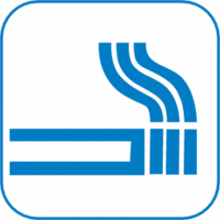 Piktogramm - Rauchen erlaubt, Blau, 30 x 30 cm, PVC-Folie, Selbstklebend, Weiß