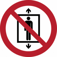 Sicherheitskennzeichnung - Personenbeförderung verboten, Rot/Schwarz, 20 cm
