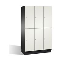 CAMBIO locker unit with sheet steel doors and coat rail