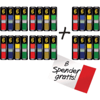 Haftstreifen Index Mini 11,9x43,2mm16+8 Spender je 35 Streifen rot, blau, gelb, grün
