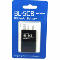 Akku für Nokia BL-5CB Li-Ion 3,7 Volt 800 mAh schwarz