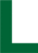 Einzelbuchstabe - L, Grün, 50 mm, Folie, Selbstklebend, Für außen und innen