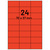 Universaletiketten 70 x 37 mm, 2.400 Haftetiketten rot auf DIN A4 Bogen, Papier permanent