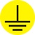 Leiterkennzeichen, DIN EN 61140, Polyester, gelb, Ø 12,5 mm, Erde (Leiterkennzeichen), schwarz, 1.000 Etiketten