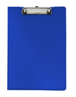 Normalansicht - Ecobra Schreibplatten A4 aus Polypropylen mit Deckel und gummierter Klemmschiene, blau