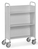 fetra® Bürowagen, grau, 3 geneigte Ladeflächen 770 x 320 mm, mit Rückwand, 150 kg Tragkraft
