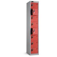 Probe personal effects locker with 8 red doors