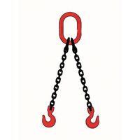 System 80 chain slings, 2m reach - with sling hooks, 7mm double chain