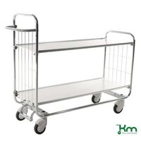 Kongamek adjustable shelf trolley with 3-position central locking foot brake