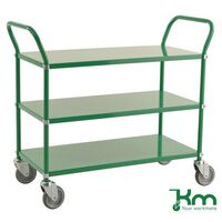 Kongamek three tier trolley, braked - green