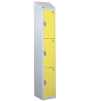 Wet area lockers with sloping top