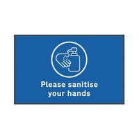 Washable hand hygiene logo mats, pack of 2